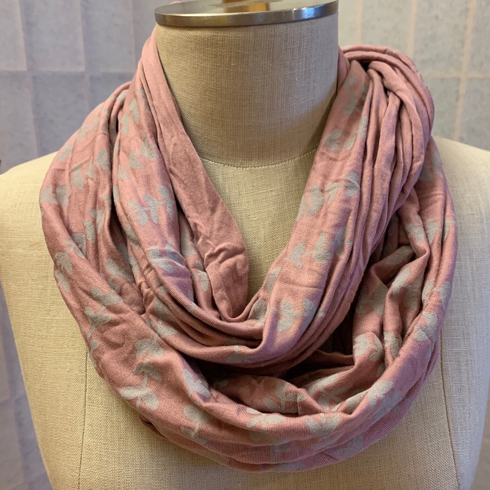 Pink jersey infinity scarf